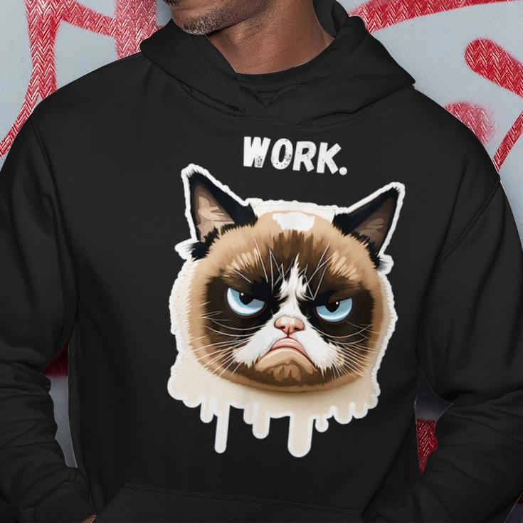 Work - Moody Bored Cat Funny Kitten Kitty Lover Hoodie Unique Gifts