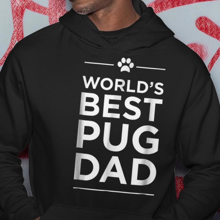 Worlds Best Pug Dad Love Pets Animal Family Paw Hoodie Unique Gifts