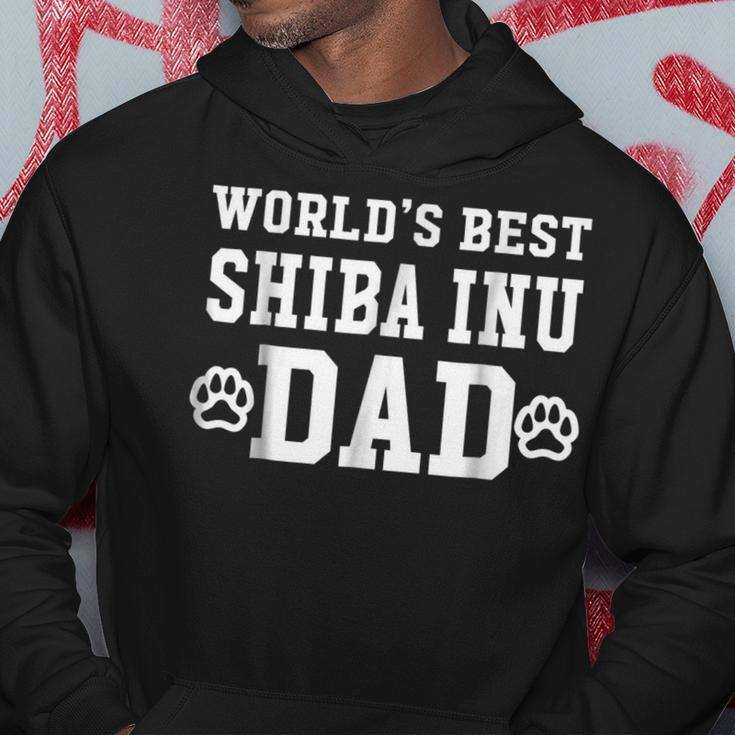 Worlds Best Shiba Inu Dad Dog Lover Pawprint Hoodie Unique Gifts