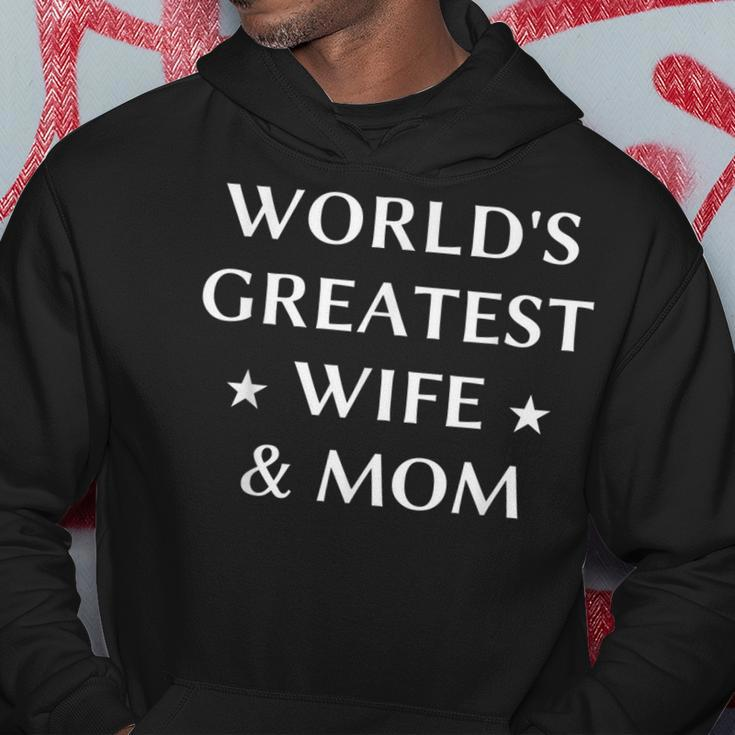 Worlds Greatest Wife & Mom Best Mothers Day Gift Men Hoodie Graphic Print Hooded Sweatshirt Funny Gifts
