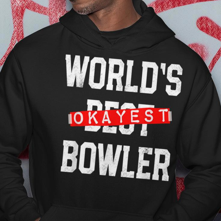 Worlds Okayest Bowler V2 Men Hoodie Graphic Print Hooded Sweatshirt Funny Gifts