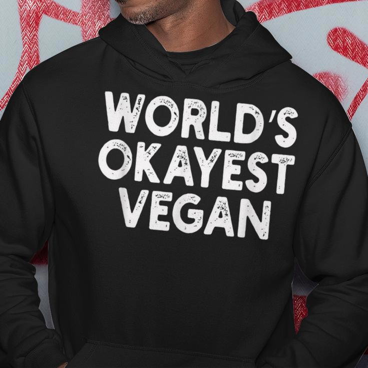 Worlds Okayest Vegan | Vegan Men Hoodie Graphic Print Hooded Sweatshirt Funny Gifts