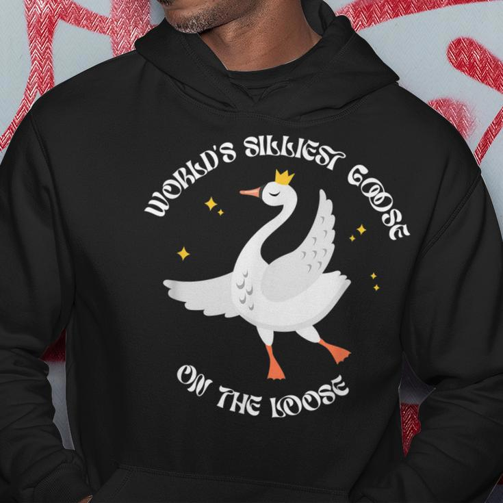Worlds Silliest Goose On The Loose Funny Hoodie Unique Gifts