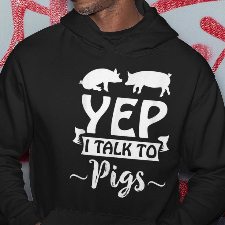 Yep I Talk To Pigs Pig Whisperer Swine Lovers Men Hoodie Graphic Print Hooded Sweatshirt Funny Gifts