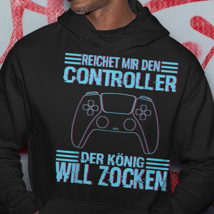 Zocken Reichet Mir Den Controller König Ps5 Konsole Gamer V3 Hoodie Lustige Geschenke