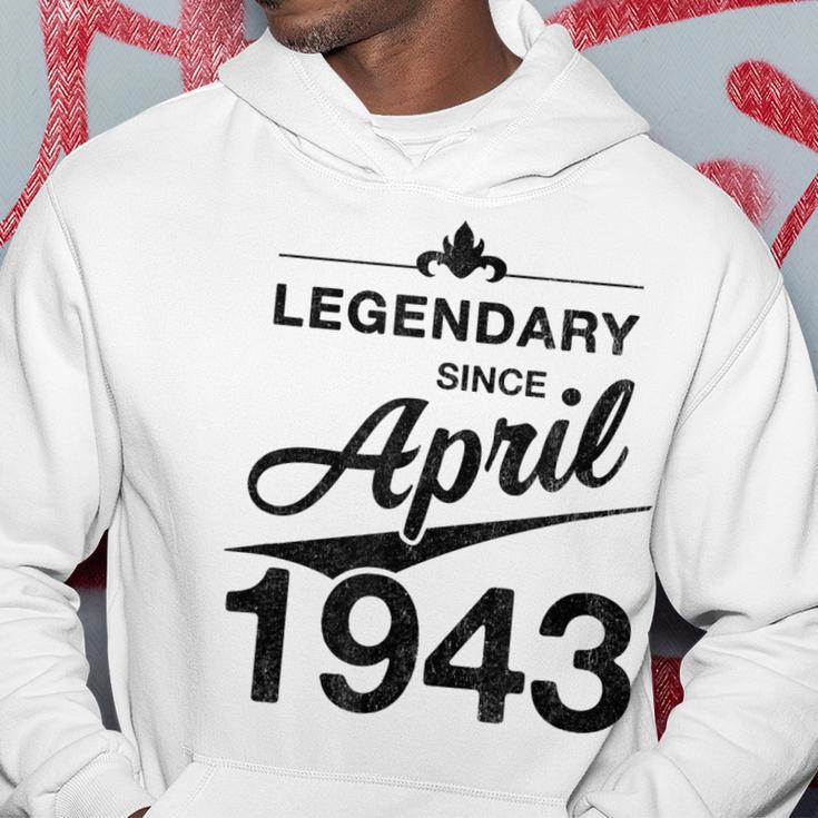 80 Geburtstag 80 Jahre Alt Legendär Seit April 1943 V6 Hoodie Lustige Geschenke