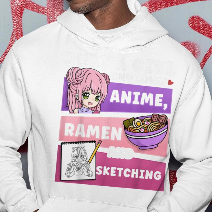 Anime Just A Girl Who Loves Anime Ramen And Sketching Hoodie Unique Gifts