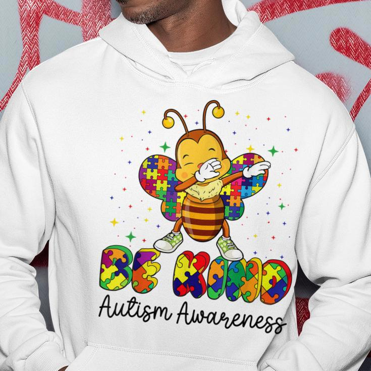 Be Kind Autism Awareness Puzzle Bee Dabbing Support Kids Hoodie Unique Gifts