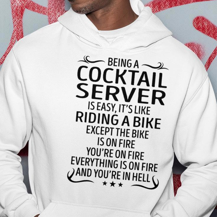 Being A Cocktail Server Like Riding A Bike Hoodie Funny Gifts
