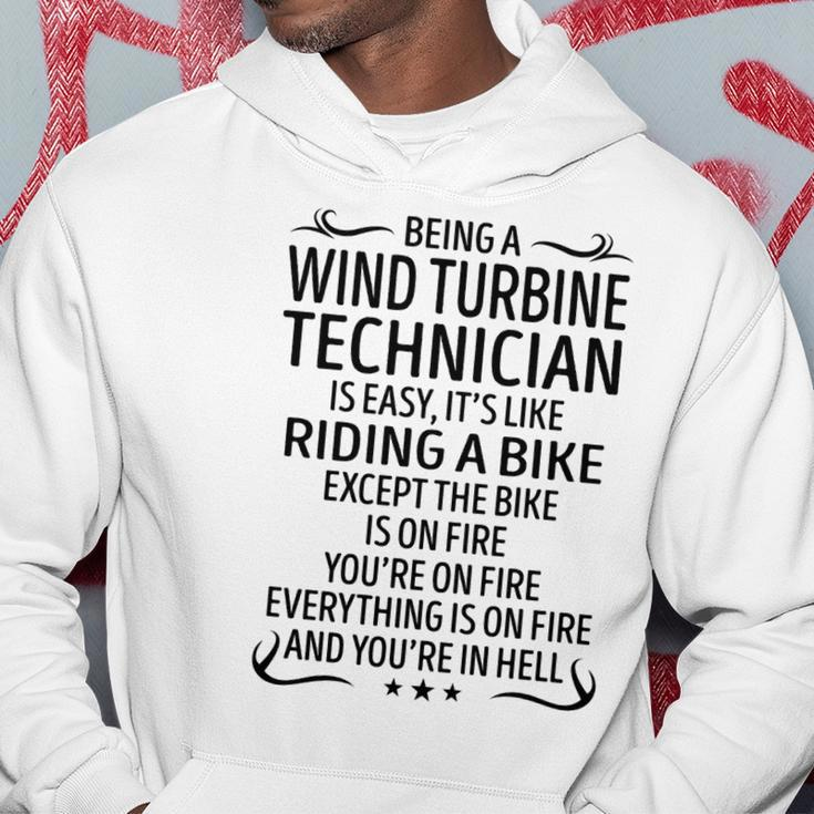 Being A Wind Turbine Technician Like Riding A Bike Hoodie Funny Gifts