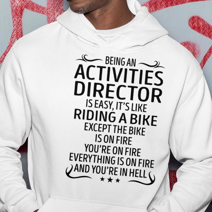 Being An Activities Director Like Riding A Bike Hoodie Funny Gifts