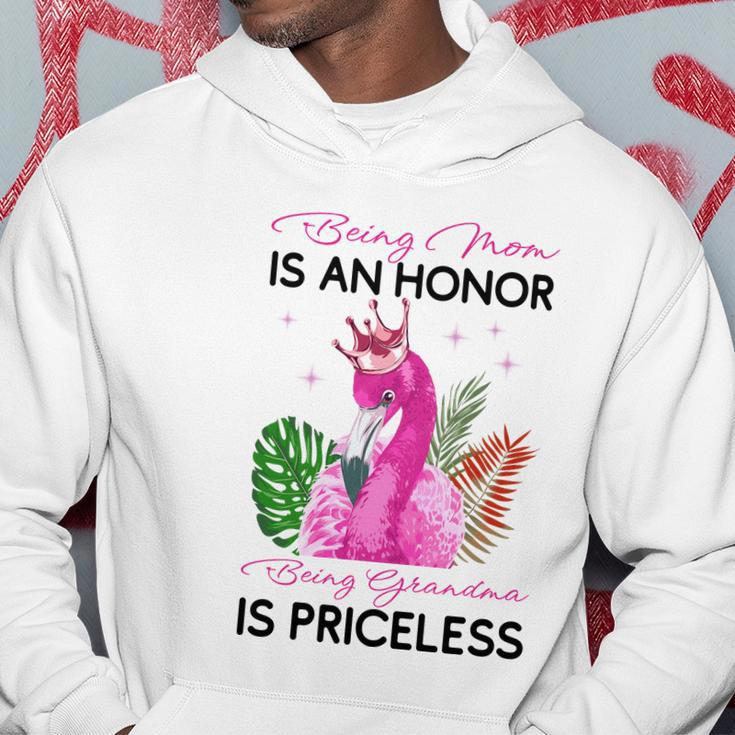 Being Mom Is An Honor Being Grandma Is Priceless Flamingo Hoodie Unique Gifts