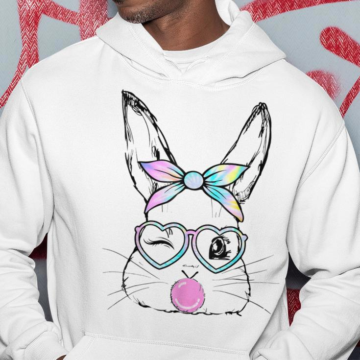 Bunny Face Wink Eyes Bandana Heart Glasses Bubblegum Easter Hoodie Unique Gifts