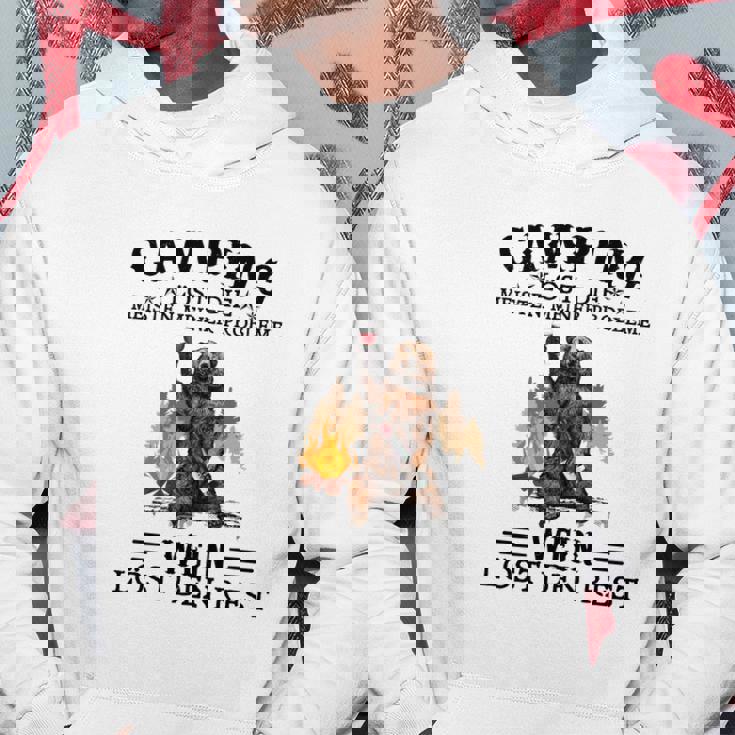 Camping und Wein Hoodie - Camping löst Probleme, Wein den Rest Lustige Geschenke