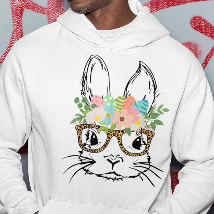 Cute Bunny Face With Leopard Glasses Women Girls Kids Easter Hoodie Unique Gifts