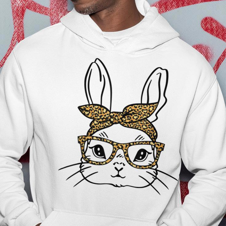 Cute Easter Bunny Leopard Glasses Mama Kids Easter Girls Hoodie Unique Gifts