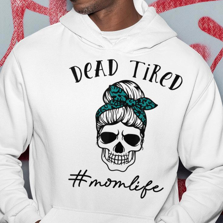Dead Tired Mom Life Leopard Skull Sunglasses Mothers Day Hoodie Unique Gifts