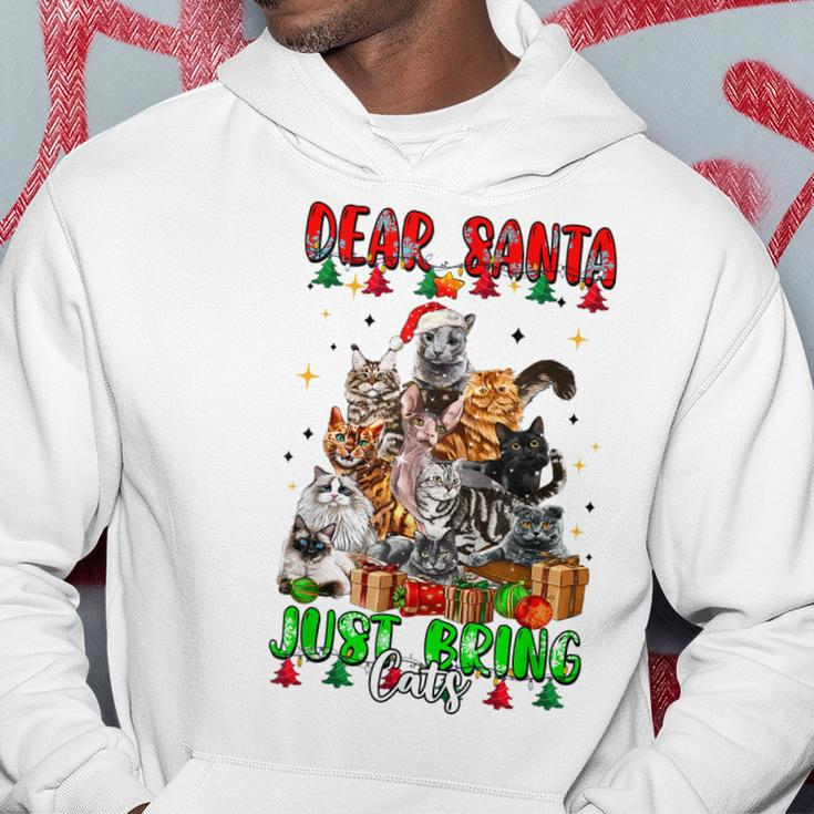 Dear Santa Just Bring Cats Weihnachtsbaum Hoodie für Katzenliebhaber Lustige Geschenke
