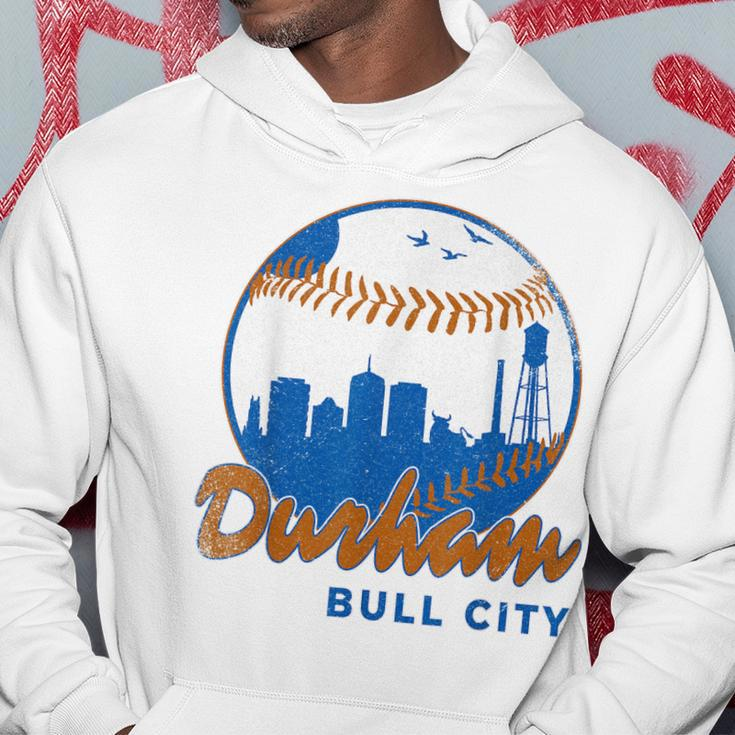 Durham Baseball Skyline Classic Bull City North Carolina Hoodie Unique Gifts