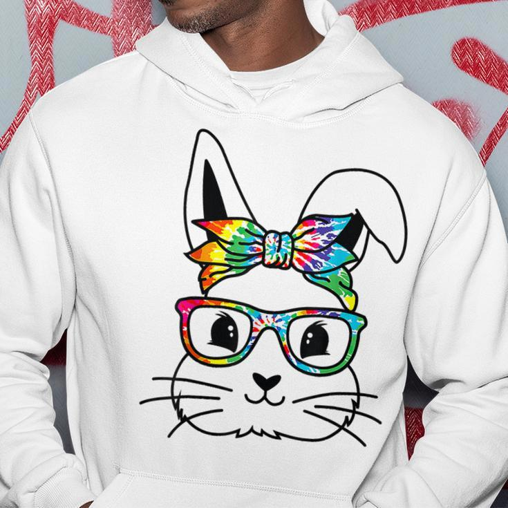 Easter Day Cute Bunny Rabbit Face Tie Dye Glasses Girl Hoodie Unique Gifts
