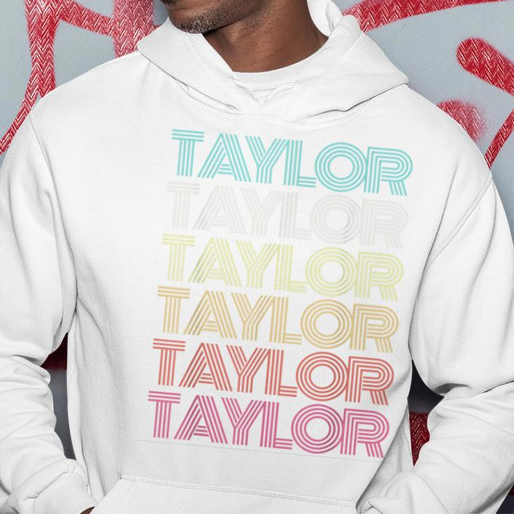 First Name Taylor Girl Retro Personalized Groovy 80S Vintage Hoodie Unique Gifts