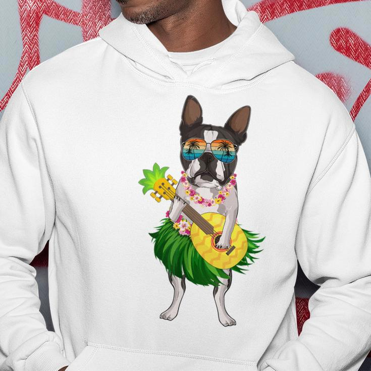 Funny Hawaiian Boston Terrier Dog Pineapple Ukulele Summer Hoodie Unique Gifts