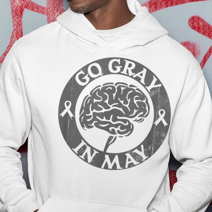 Go Gray In May Brain Cancer Tumor Awareness Wear Gray Ribbon Hoodie Unique Gifts
