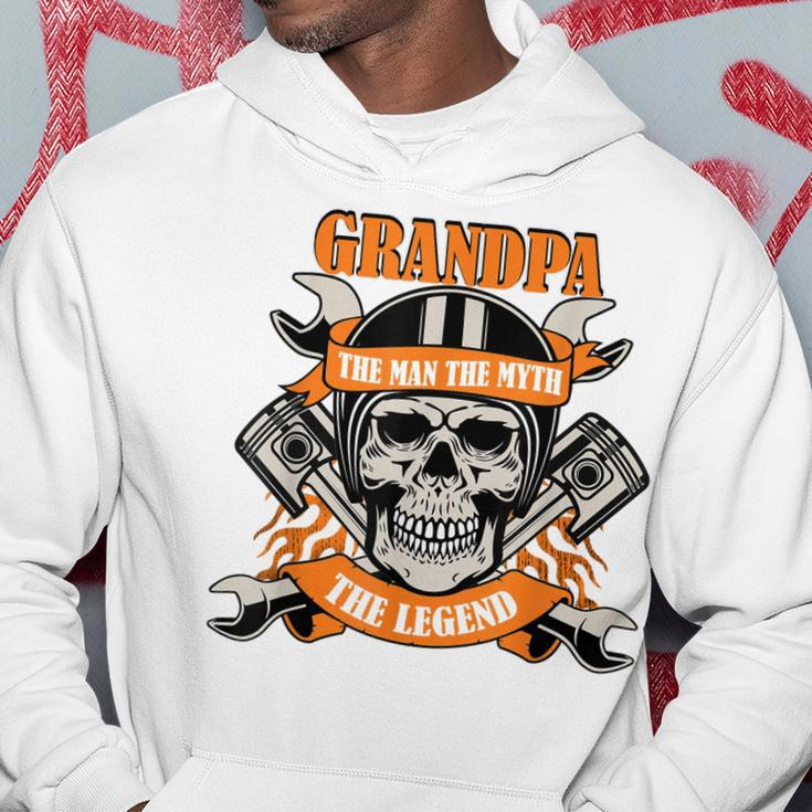 Grandpa The Man The Myth The Legend Funny Biker Grandpa Gift Gift For Mens Hoodie Unique Gifts
