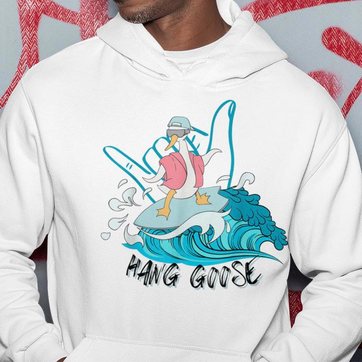 Hang Goose Silly Goose Surfing Funny Farm Animal Hoodie Unique Gifts