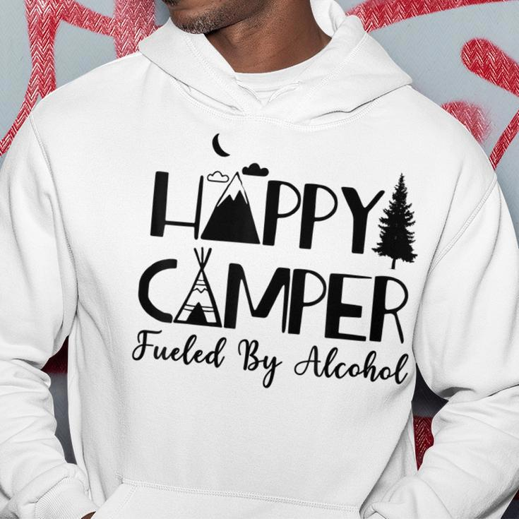 Happy Camper Fueled By Alcohol Camping Drinking Party Hoodie Unique Gifts