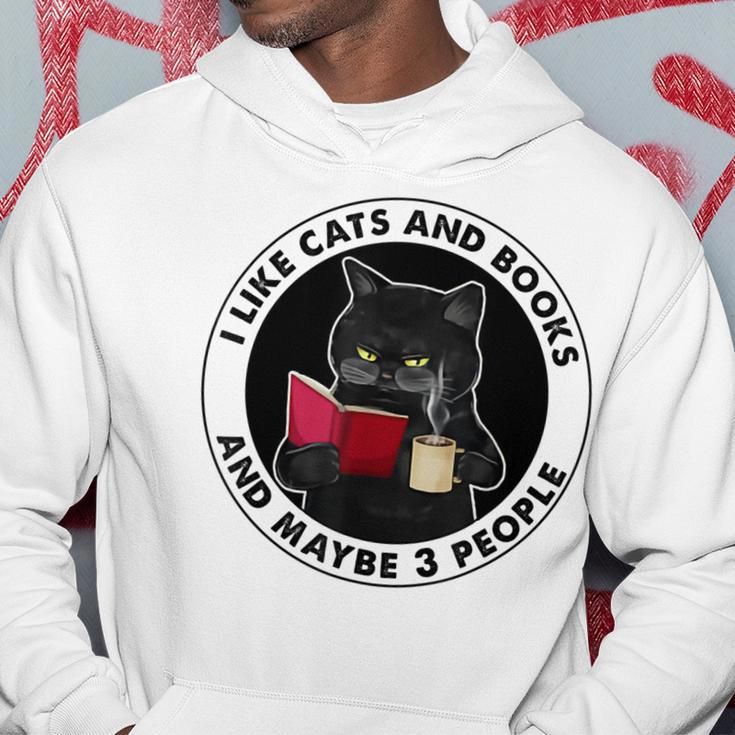 I Like Cats And Books And Maybe 3 People Hoodie Funny Gifts