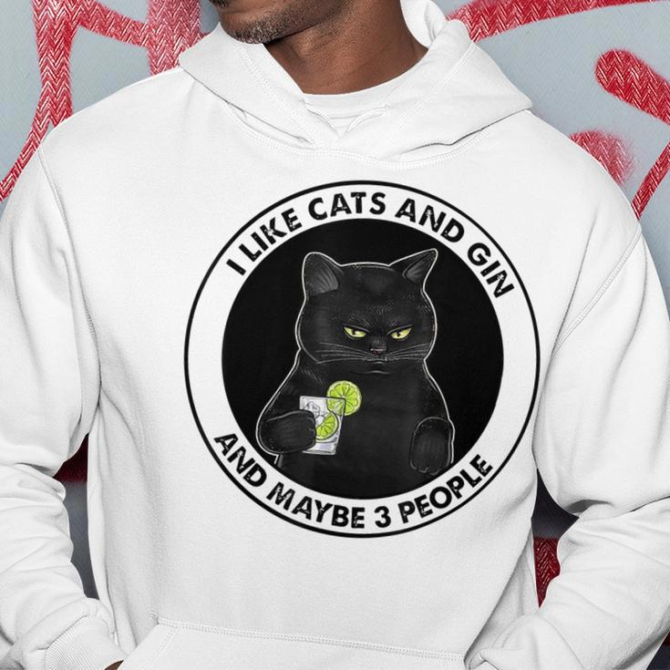 I Like Cats And Gin And Maybe 3 People Hoodie Funny Gifts