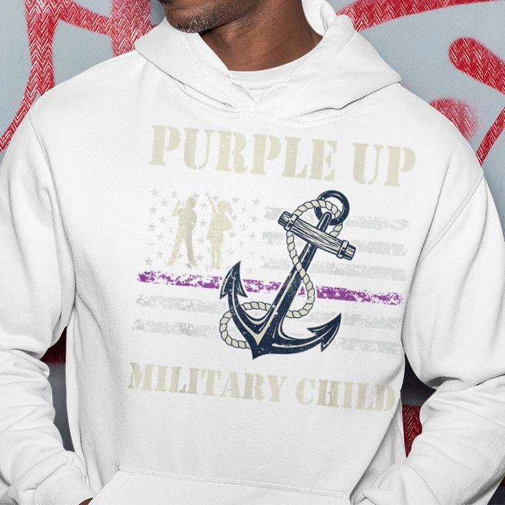 I Purple Up Month Of Military Child Kids Awareness Navy Flag Hoodie Unique Gifts