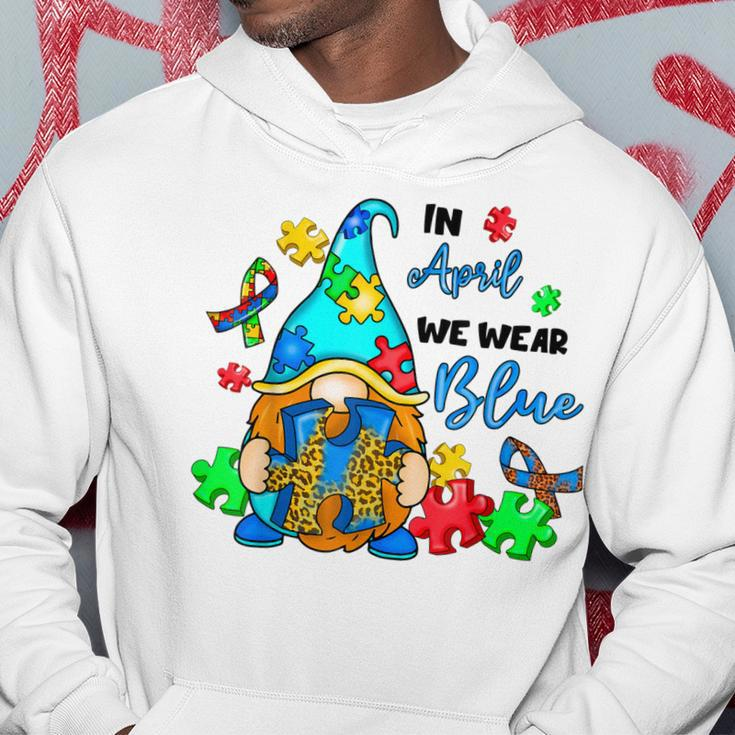 In April We Wear Blue Gnome Autism Awareness Month Hoodie Unique Gifts