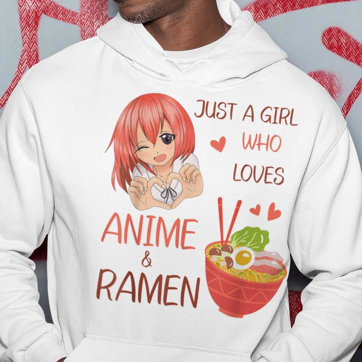 Just A Girl Who Loves Anime And Ramen Japan Anime Girl Hoodie Unique Gifts