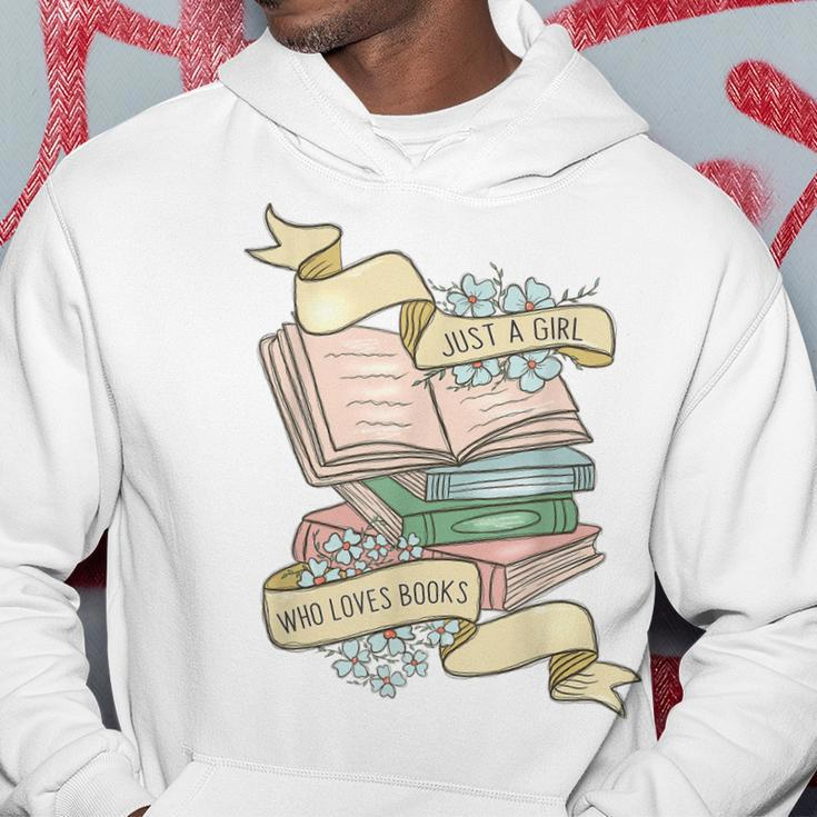 Just A Girl Who Loves Books Lover Bookworm Bookaholic Reader Hoodie Unique Gifts