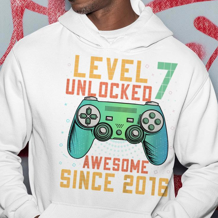 Kids Level 7 Unlocked 7Th Birthday 7 Year Old Boy Gifts Gamer Hoodie Unique Gifts