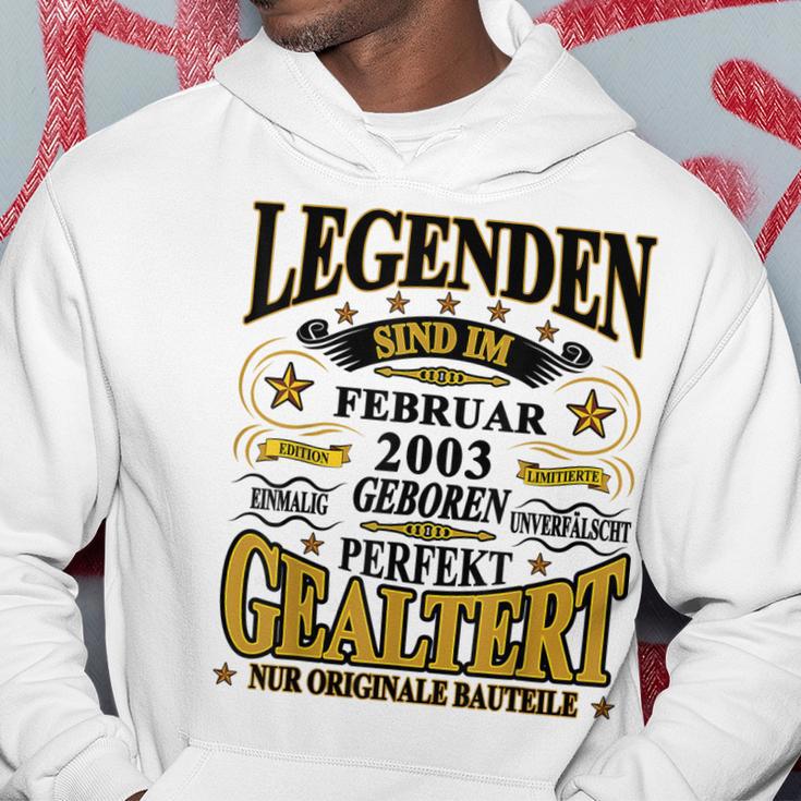 Legenden Sind Im Februar 2003 Geboren 20 Geburtstag Lustig Hoodie Lustige Geschenke