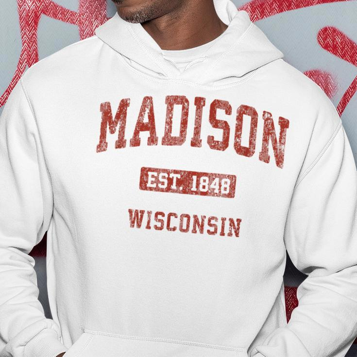 Madison Wisconsin Wi Vintage Athletic Sports Design Hoodie Unique Gifts