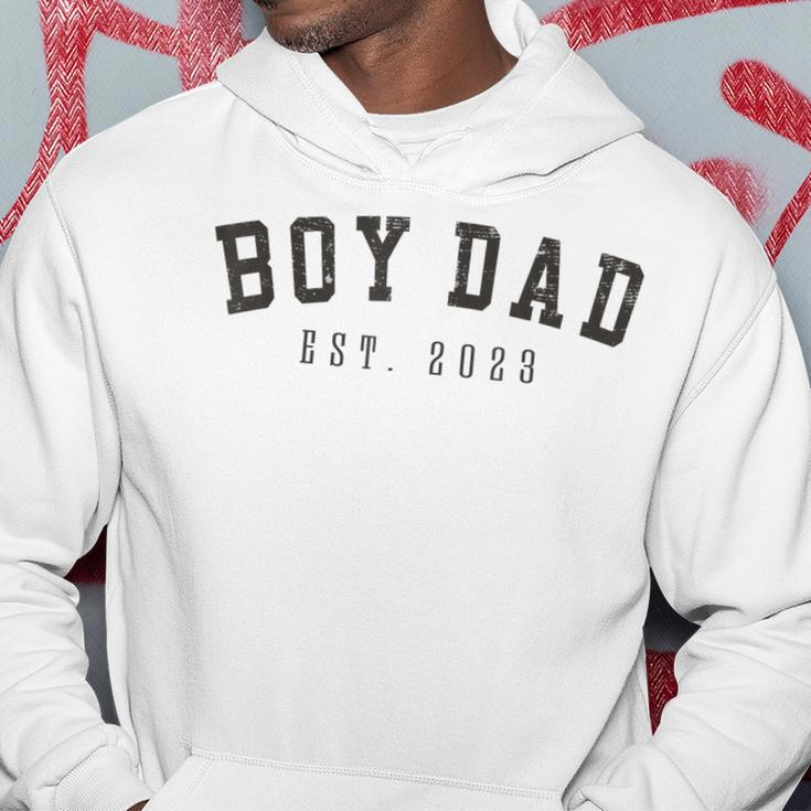 Mens Boy Dad Est 2023 Dad To Be Gifts Fathers Day New Baby Boy Hoodie Personalized Gifts