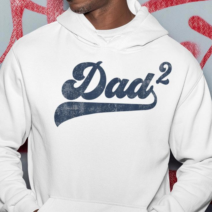 Mens Dad2 Dad Squared Gifts Father Of Two Daddy 2 Second Time Dad Hoodie Funny Gifts