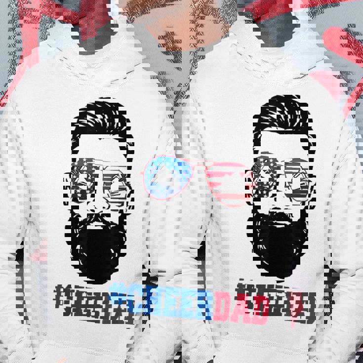Mens Mens Cheer Dad Fathers Day Patriotic 4Th Of July Beard Dad Hoodie Unique Gifts