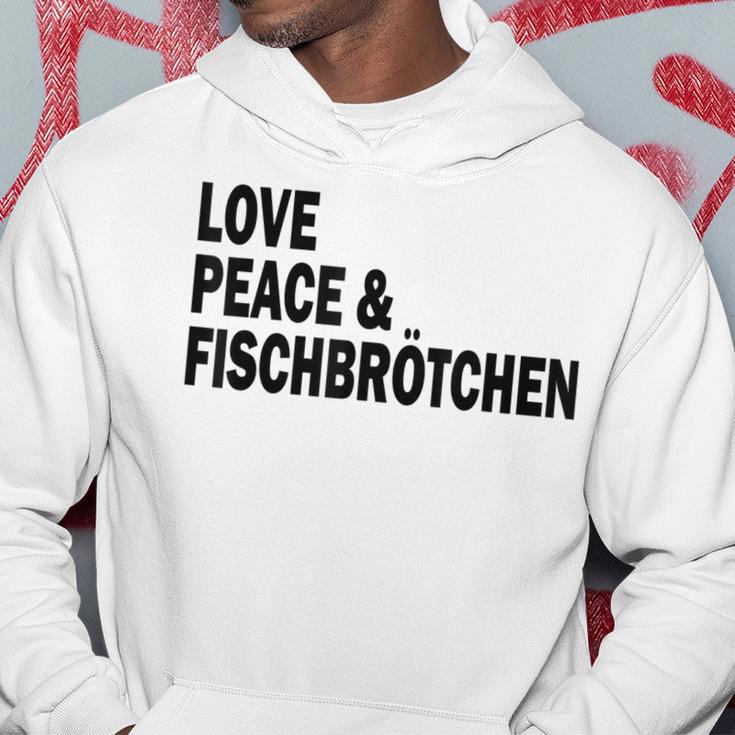 Moin Fischbrötchen Love Peace Norddeutsch Plattdeutsch Hoodie Lustige Geschenke