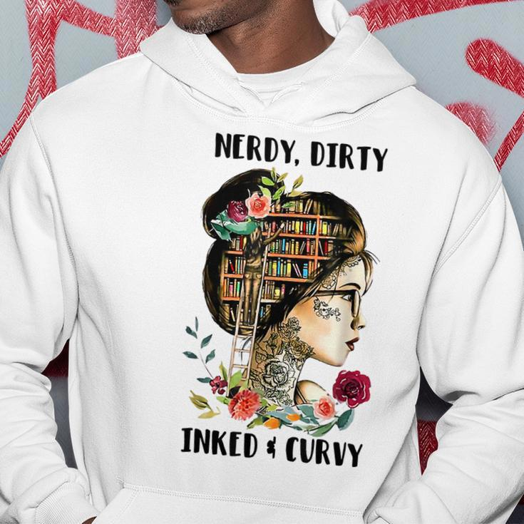 Nerdy Dirty Inked Curvy Girl Tattoo Reading Lover Hoodie Unique Gifts