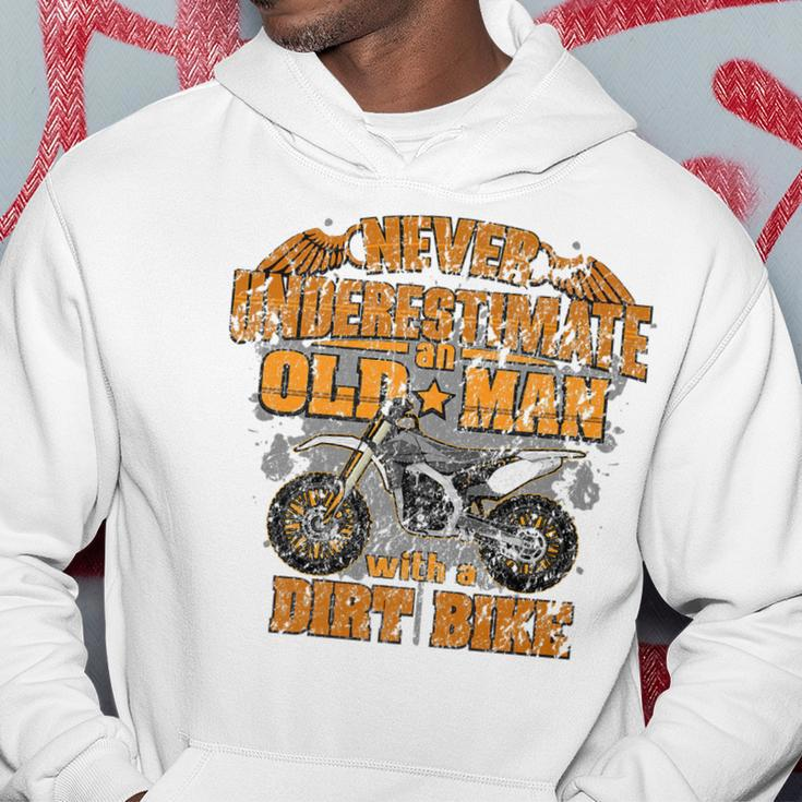 Never Underestimate Dad Motocross Mx Dirt BikeGift Hoodie Funny Gifts