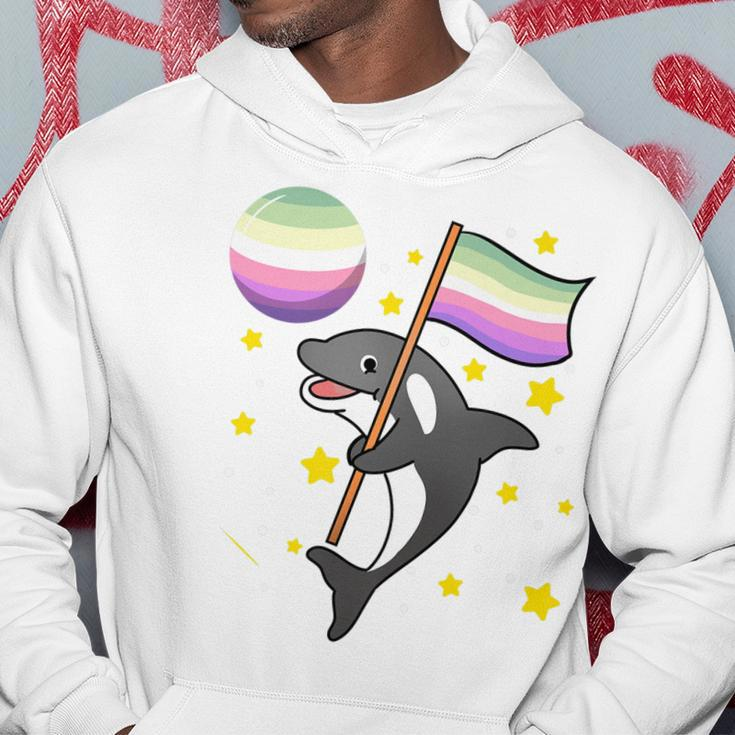 Orca In Space Genderfae Pride Hoodie Unique Gifts