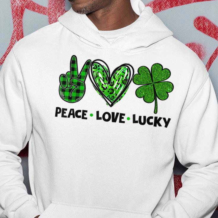 Peace Love Luck Lucky Clover Shamrock St Patricks Day Hoodie Funny Gifts
