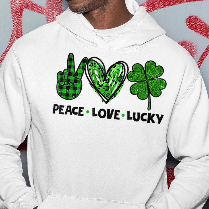 Peace Love Luck Lucky Clover Shamrock St Patricks Day Hoodie Personalized Gifts