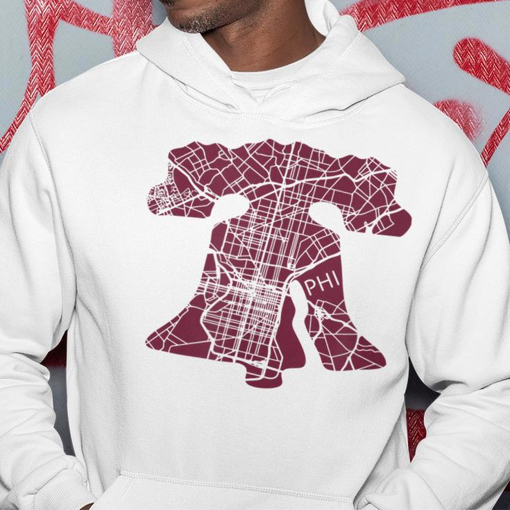Philadelphia Street Map Liberty Bell Vintage Maroon Philly Hoodie Unique Gifts
