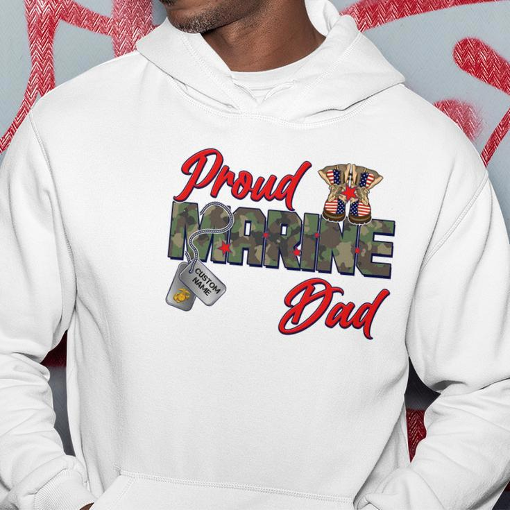 Proud Marine Dad Personalize Dog Tags Hoodie Unique Gifts